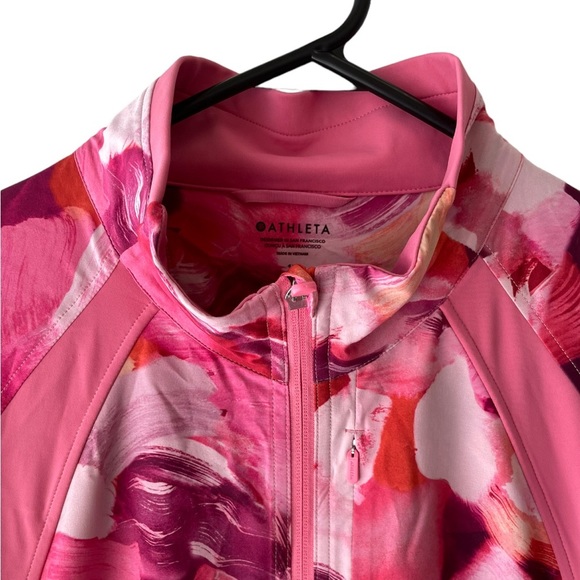 Athleta Full Zip Run with it Painted Energy Coral Plus Size Jacket - 1X - Picture 3 of 13